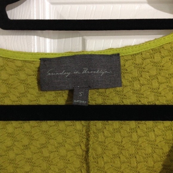 SUNDAY IN BROOKLYN Anthropologie Sidonie V-Neck Textured Top Mustard Yellow - Picture 3 of 6